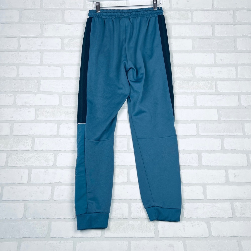 Adidas Originals Mens Teal Navy Blue‎ Colorblock Trefoil Track Pants Joggers - Picture 12 of 12